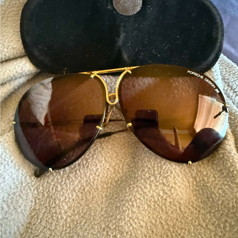 Porsche Design Aviator Sunglasses - Gold and Brown